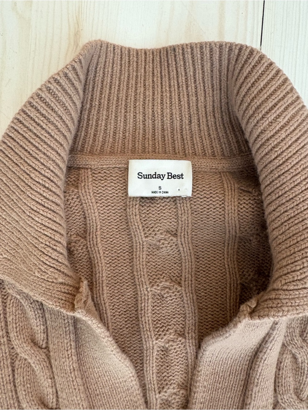 Sunday Best Cable V-Neck Pullover - Brown - Picture 2 of 3